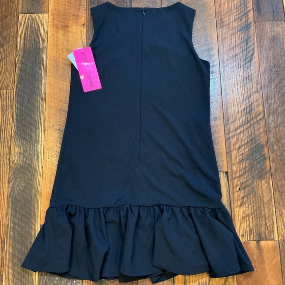 Betsey Johnson Flutter-Sleeve Fit & Flare Dress Navy Blue Size 8 NWT - Picture 2 of 7